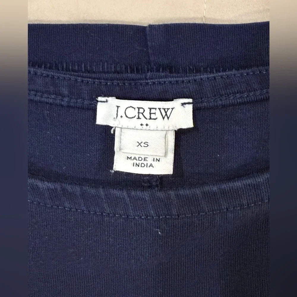 J. Crew t-shirt dress, navy XS. Crew neck with flirty ruffle sleeves